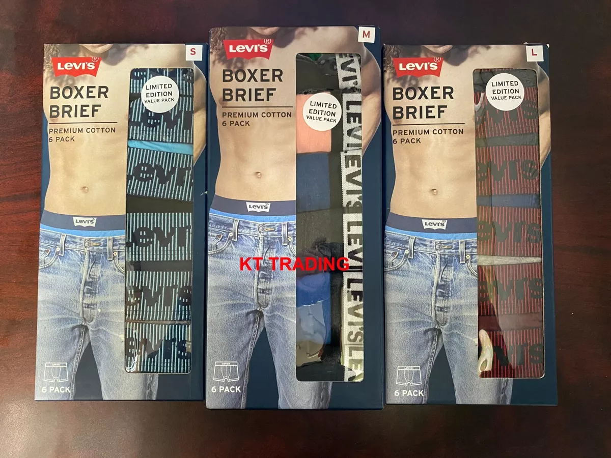 (6-Pack) LEVI'S BOXER BRIEF HIGH COMFORT STRETCH PREMIUM SOFT COTTON Limited Ed