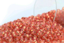 Miyuki Round Rocailles 11/0 Silver Lined Salmon Pink Seed Bead RR-642