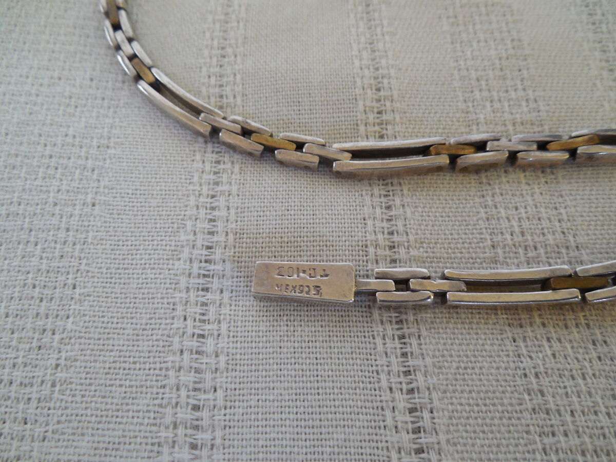 Taxco Sterling silver hinged link necklace & matching Taxco Sterling silver hinged link necklace & matching