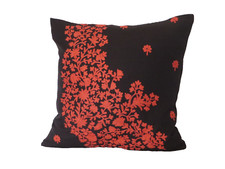 Cushion cove 16" in Black and Orange  fabric design fabric