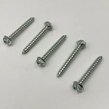 (100-Pack) #10 x 1-1/2” Slotted Hex Washer Head Sheet Metal Tapping Screw, Zinc