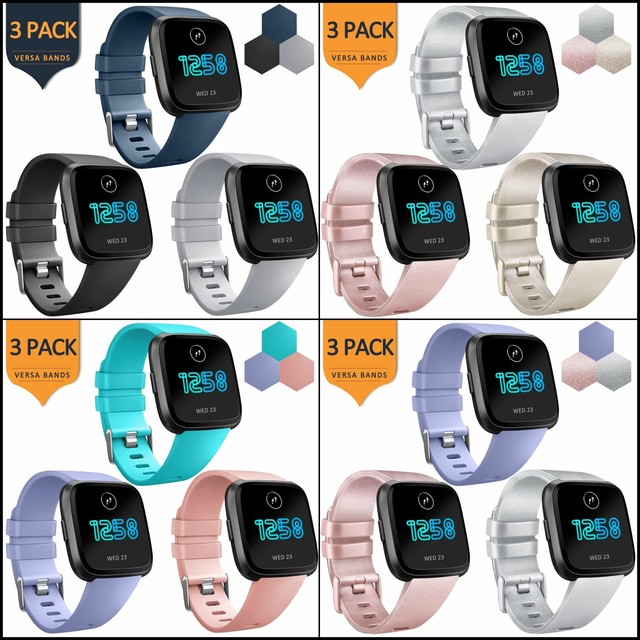 Fitbit Versa Bands (3 Pack),Soft Replacement Wristband Sports