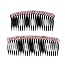 2 Pcs Rhinestone Side Hair Combs 20 Teeth and 24 Wide Teeth Side Combs