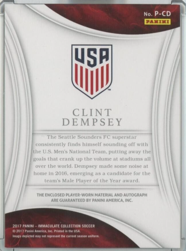 PANINI IMMACULATE SOCCER デンプシー　サイン 2017 Panini Immaculate Collection Soccer Clint Dempsey Patch