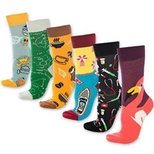 Men's & Women's Cotton Novelty Socks – (6 Pairs)