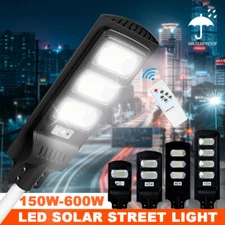 Solar Street Light Motion Sensor Dusk to Dawn Garden Security Floodlight IP65