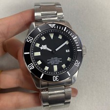 42.5MM Mechanische Uhr Edelstahl Herrenuhr Grün Leuchtend Uhr mit NH35 Uhrwerk