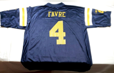 Reebok NFL New York Jets ユニフォーム FAVRE 4 Brett Favre New York Jets #4 Reebok Throwback NFL Jersey - Blue