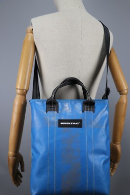 FREITAG F74 BOB Vintage Navy Used Pvc Crossbody Tote bag Size  