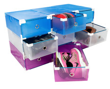9er set Schuhaufbewahrung Schuhkarton Schuhbox Schuhkasten Organizer Stapelbar