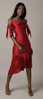 Nadine Merabi Nicole Red Midi Cocktail Dress Womens Size Uk S/M = 10 BRAND NEW