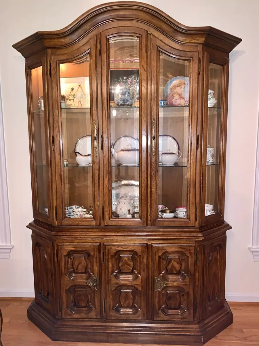 1970s Vintage China Cabinet Drexel