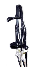 FSS FREEFORM Comfort Anatomic Shaped MONOCROWN CUT AWAY CAVESSON DOUBLE BRIDLE