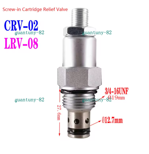 Hydraulic Relief Valve LRV-08 Pressure Relief Valve Adjustable Pressure Valve - Afbeelding 3 van 6
