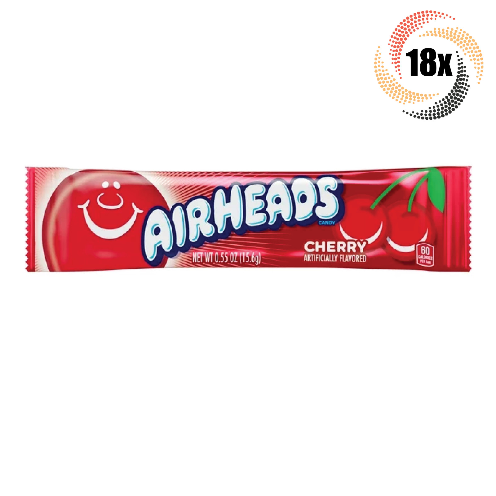 18 батончиков Airheads с вишневым вкусом вкусные жевательные конфеты в одной упаковке 55 унций 2790₽