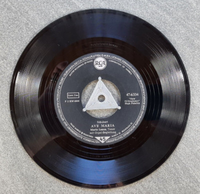 Mario Lanza   Ave Maria / I'll Walk With God Vinyl Single RCA 47-6334