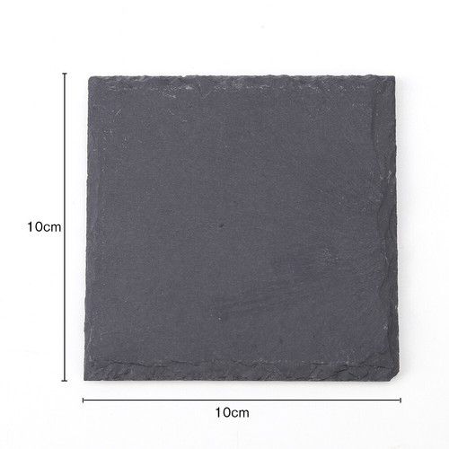 Cup Cushion Antiskid Natural Slate Serving Plate for Kitchen Gadgets (4pcs) . - Foto 3 di 6