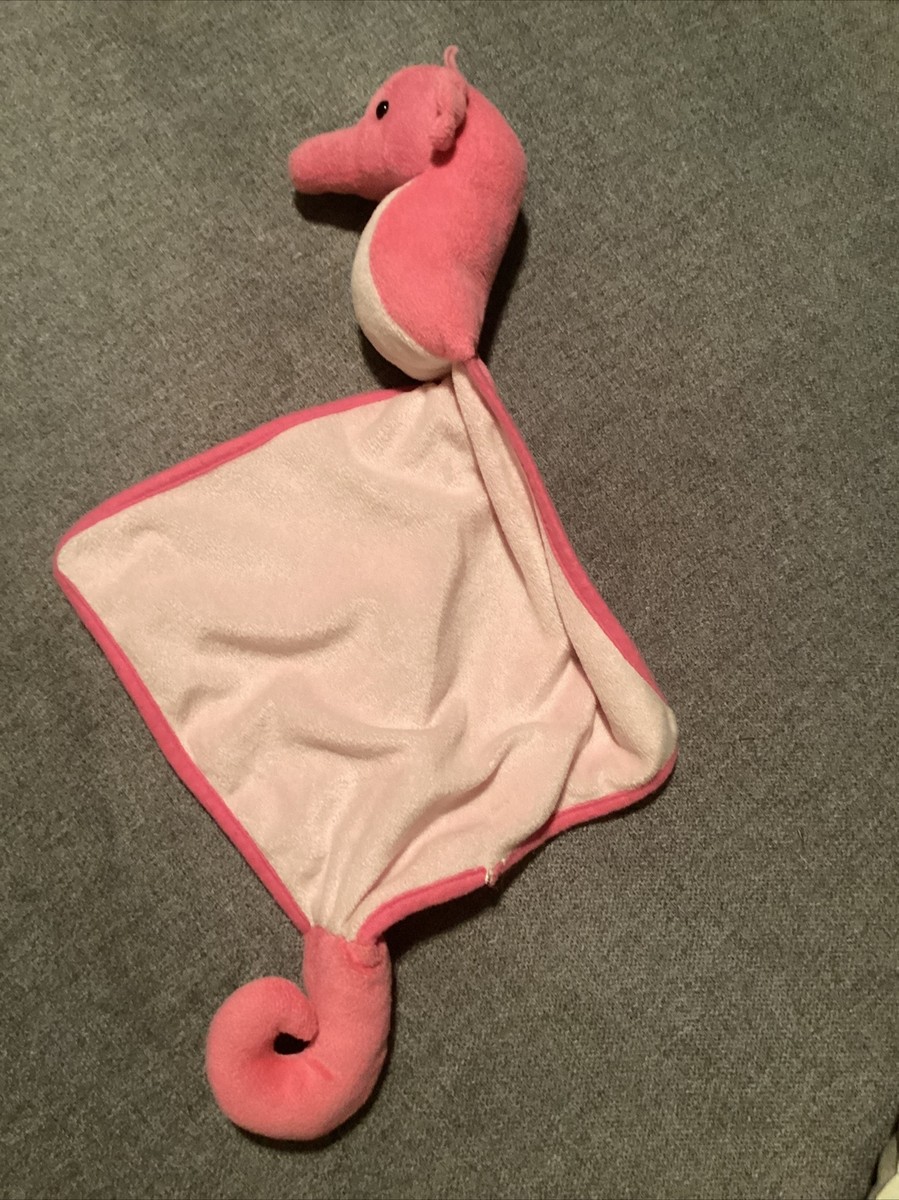 O/ Lot De Doudou Peluche Impexit Hippocampe Plat Rose Mouchoir