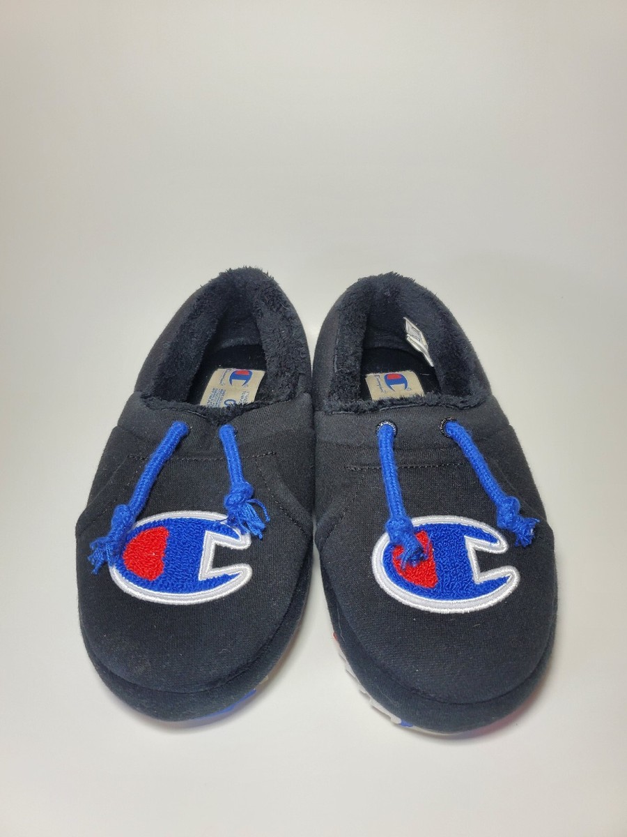 Champion University Mixer Slippers Black Red Hoodie Logo Size