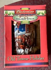 2003 Budweiser Old Towne Holiday Clydesdale Beer Stein With Box