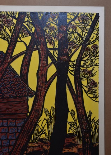 Listed Chinese Artist WU HAO, Large Signed Original Woodcut Print 1974 Rare - Picture 7 of 9