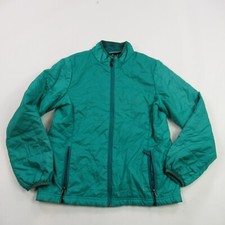 REI Jacket Girls Large Long Sleeve Zip Pockets Lightweight Green 14-16
