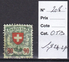 TIMBRE 1924-27 SUISSE N° 208-OBL.TB-VOIR SCAN-N022