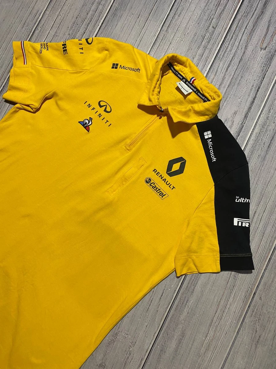 Cater apotheker Hervat Vintage Le Coq Sportif Renault Infinity Racing F1 Polo Shirt Men Size L  Yellow | eBay