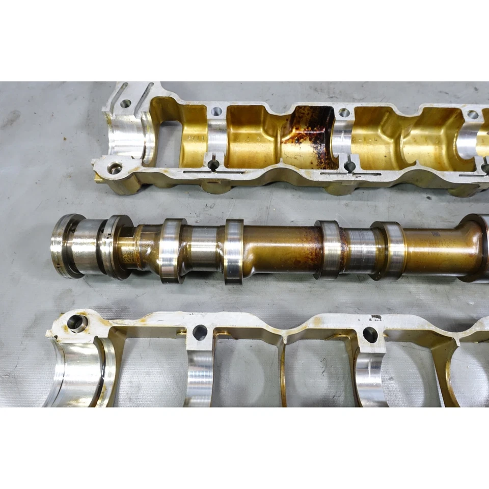 Árbol de levas de escape de 6 cilindros BMW N52 N51 2006-2013 dañado con bandeja de estante de cojinete OEM Foto 2 de 4