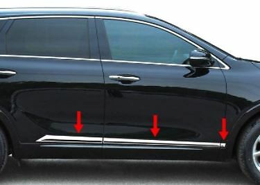 fit:2016-2024 Kia Sorento Stainless steel Flat Body Side Molding Trim Accent 6Pc