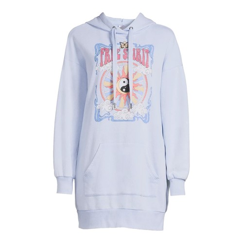 Sweat à Capuche Femme No Boundaries Tie-dye Gris/noir – Taille S, Manches Longues, Avec Poches