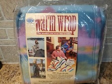 Vtg New Beacon Warm Wrap Blanket Robe Western Pastels 64x72 100 Virgin Acrylic