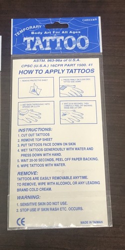 Lot Of 6 Vintage Large Temporary Tattoos 7” Snakes, Serpant, Bird, Eagle, Hawk - Picture 9 of 9