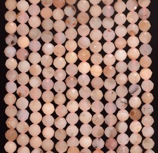 4MM LIGHT PINK PINK OPAL GEMSTONE MICRO FACETED ROUND LOOSE BEADS 15.5"