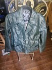 D & Co. Denim + Company Size Medium Dark Green Lined Leather Jacket NEW