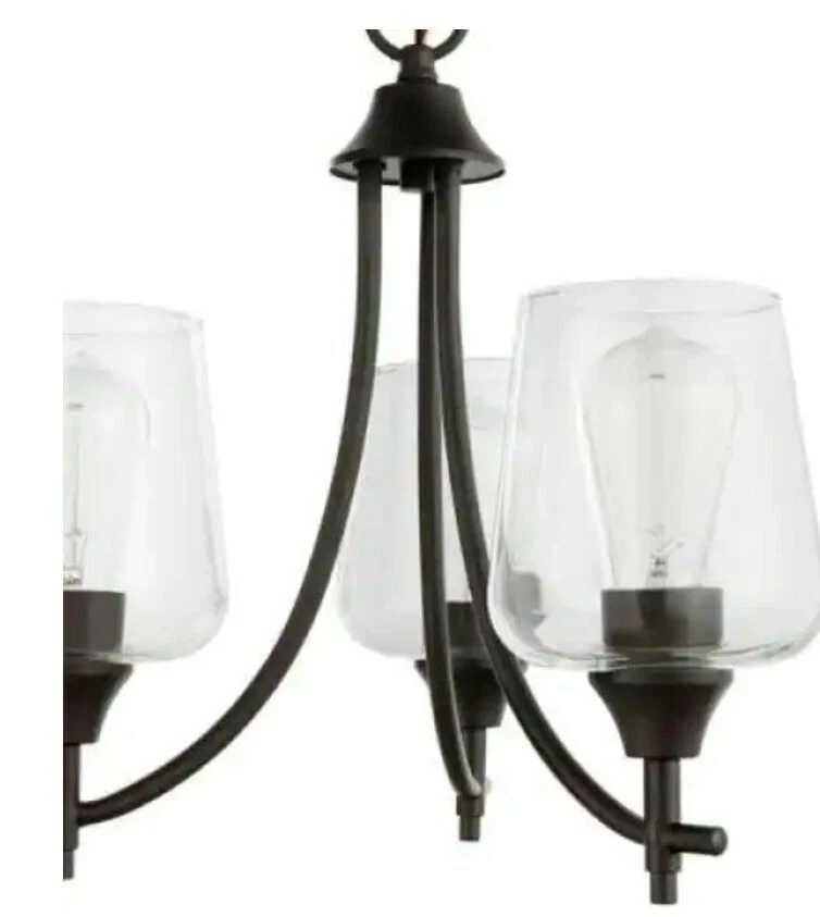 Hampton Bay Pavlen 3-Light 18 in. Rustic Bronze Hanging Candlestick Chandelier - Image 2 of 3