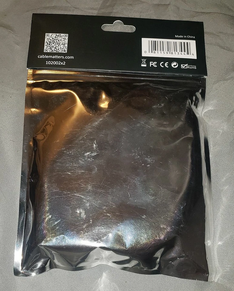 Cable Matters 2-Pack Gold Plated DisplayPort to DVI Male to Female Adapter NEW - Image 2 of 4