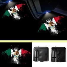 2pcs Mexican Eagle Mexico Flag Logo Car Door Led Light Wireless Laser Projectors