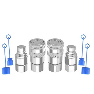 Flat Face Hydraulische Schnellkupplungen 2 Sets mit Staub 1 4 3 8 NPT