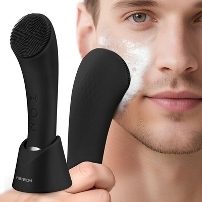 PRITECH Facial Cleansing Brush, Rechargeable Silicone Face Scrubber with Heat Ma