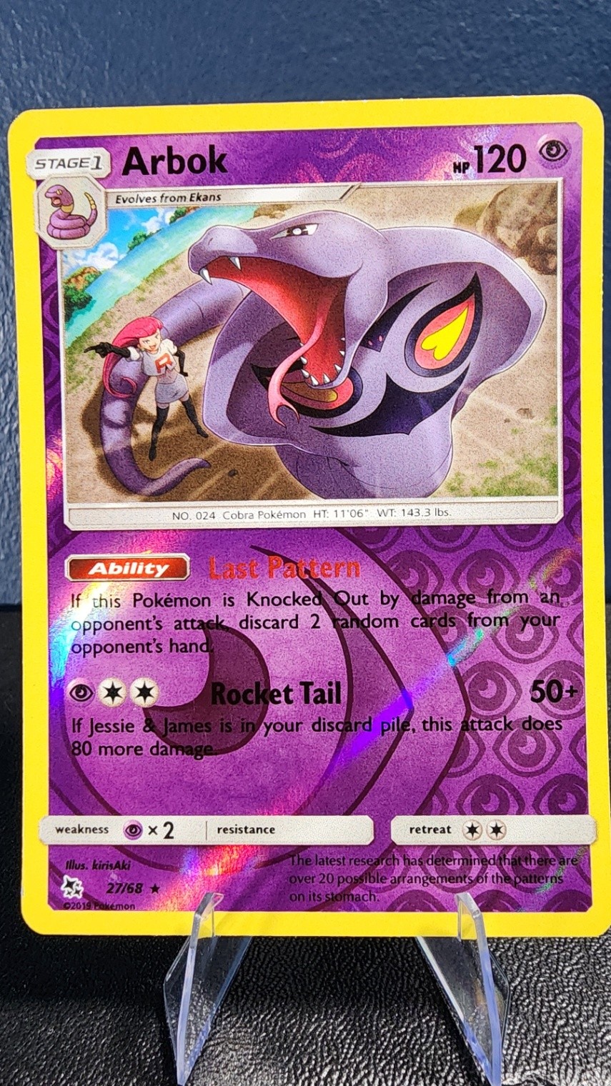 Arbok Rare Hidden Fates Reverse Holo 27/68 LP