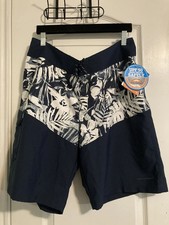 Columbia Swim Trunks Mens 36 Blue Low Drag Floral Board Shorts Omni-Shield