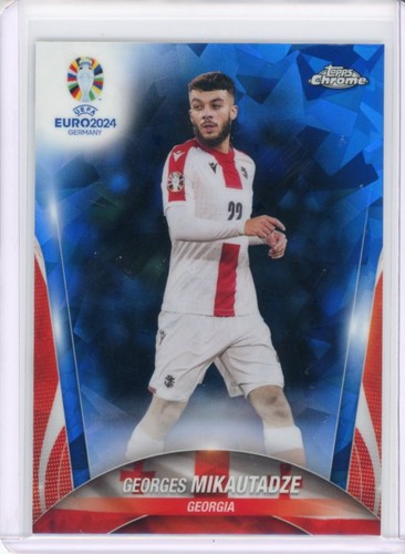 2024 TOPPS CHROME UEFA EURO SOCCER BASE SAPPHIRE GEORGES MIKAUTADZE #49