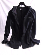 Columbia Women  s Black Long Sleeve mid-length Full Zip Fleece Hooded Jacket - M