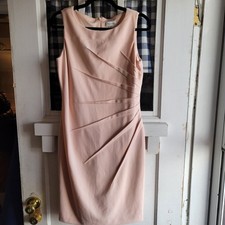 Calvin Klein Women's Pink Starburst Sheath Sleeveless Dress Rear Zip Size 10