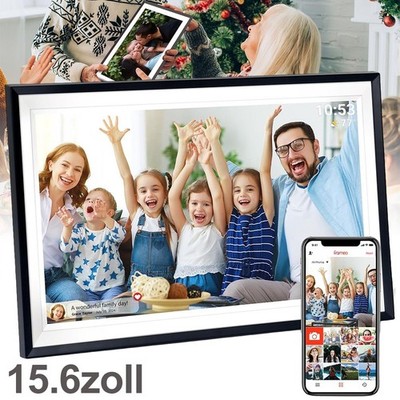 Frameo 15,6 Zoll WiFi Digitaler Bilderrahmen, 1920x1080 HD IPS Touchscreen Foto
