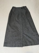 Vintage Evan-Picone Wool A-Line Midi Skirt Gray Sz 10 Union Made USA Lined