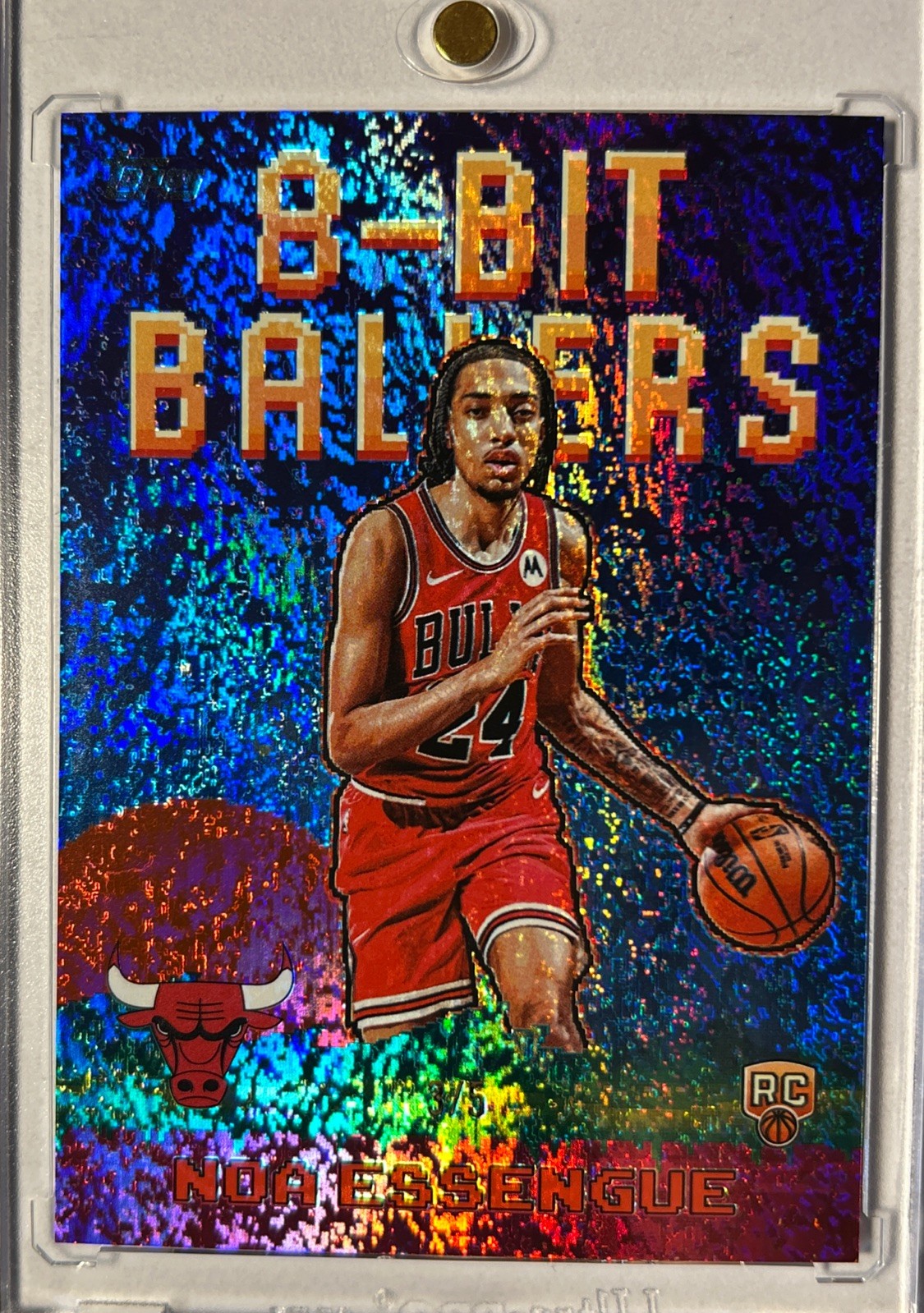 2025 Topps Noa Essengue Rookie 8-Bit Ballers Red Holo Foil /5 Bulls SSP RC 🔥