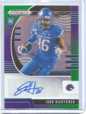 John Hightower 2020 Panini Prizm Green-Purple Prizm Autograph RC #152/199