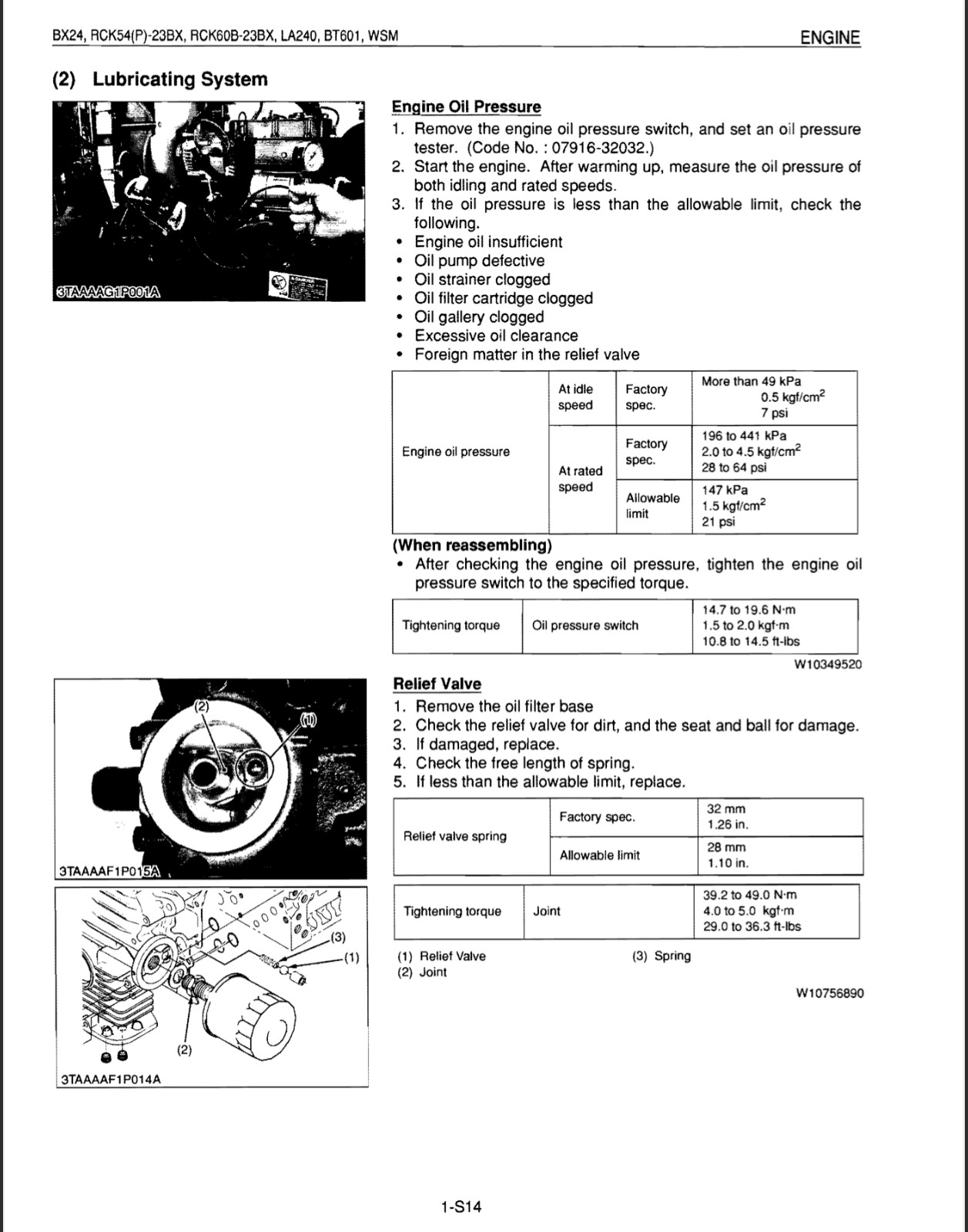 Kubota BX24 LA240 BT601 RCK Service Repair Manual, Workshop Manual
